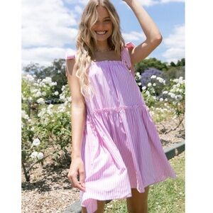 Petal and Pup Selina Dress - Pink Stripe sz 4